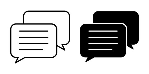 Vector illustration of Chat Bubble icon set isolated on transparent background