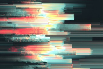 Futuristic Glitch Stream with Horizontal Light Streaks