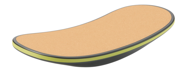 Eco-friendly cork balance board with a curved surface for yoga practice