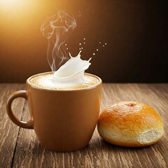 Café con leche y bollo