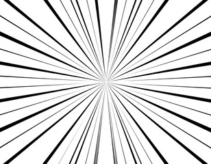 Radial black lines on white background