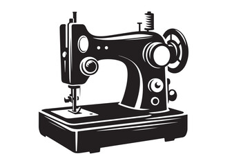 sewing machine logo silhouette vector, sewing machine silhouette vector illustration, vintage sewing machine silhouettes design, tailor sewing machine logo vector silhouette on white background