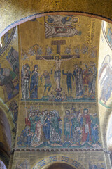 Mosaics of the Arrest, Crowning with Thorns and Crucifixion of Christ, c.1200, Basilica di San...