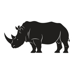 Naklejka premium Rhinoceros Silhouette Wild Animal Horn Jungle Icon Vector Design