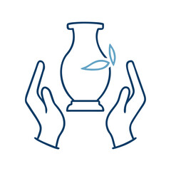 Craft hands shape clay vase, ideal for ceramic artists, workshops and craft lovers