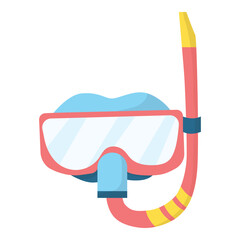 Cute cartoon icon of snorkel used for underwater diving.