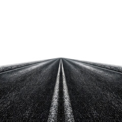 Empty asphalt road stretching into a dark night