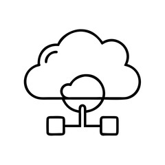 Cloud computing concept with connected devices in minimalist style  