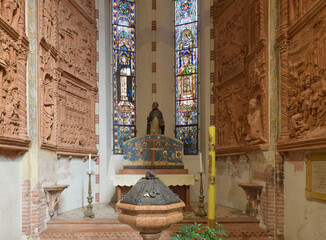 Interior of Pellegrini Chapel in Basilica di Santa Anastasia, Verona, Italy, with terracottas by...