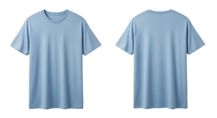  Light blue performance tee with small chest logo, front and back views
