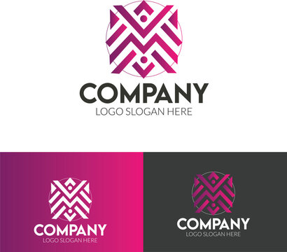 Modern Abstract M Letter Logo Design