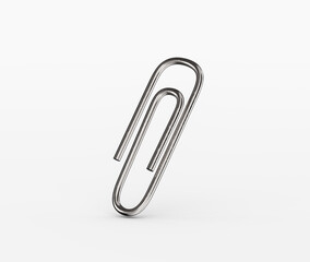 Obraz premium A sleek metal paperclip, perfect for organizing and securing documents, 3d illustration