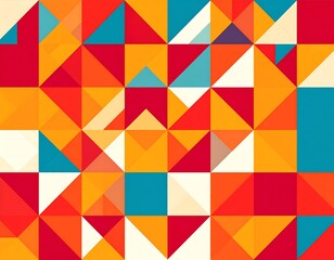 Geometric pattern of overlapping vibrant triangles