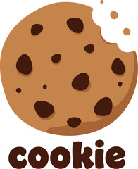 Bitten chocolate chip cookie icon