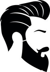 Stylish man s profile with modern haircut beard