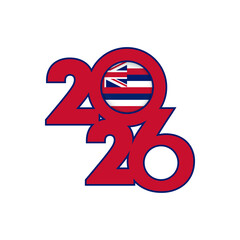 2026 banner with Hawaii flag inside.