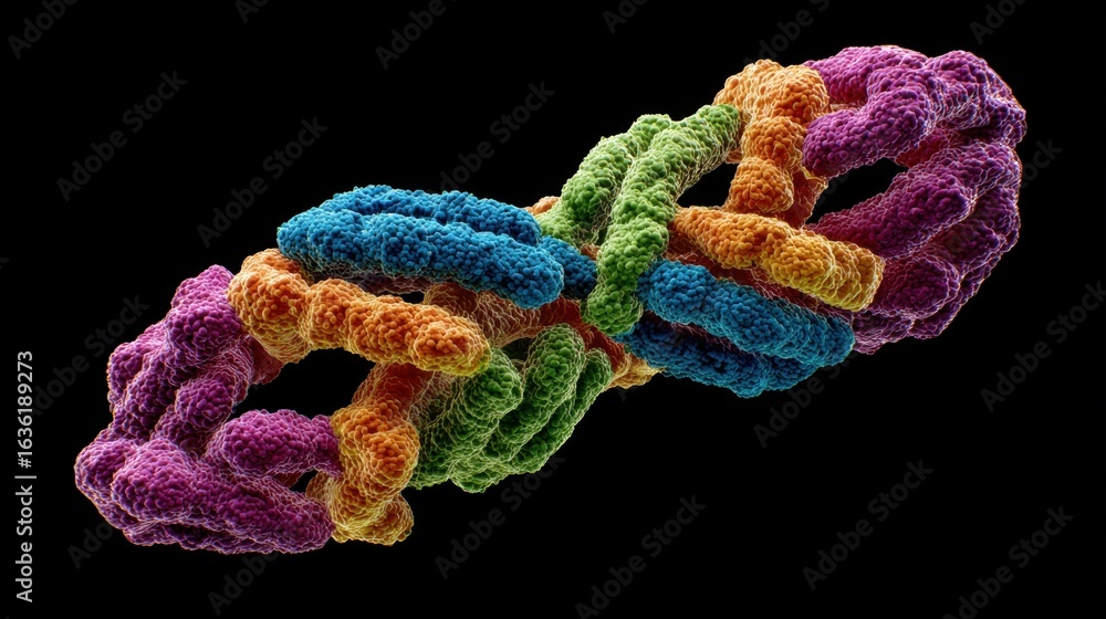 Poster 3d visualization of cellular structure emphasizing chromosomal abnormalities linked to turner syndro