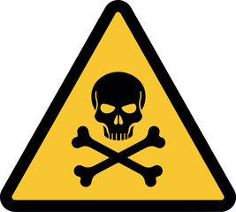 Danger skull and crossbones warning sign