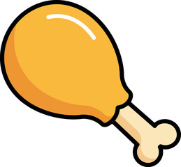 Crispy fried chicken leg icon