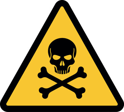 Danger skull and crossbones warning sign