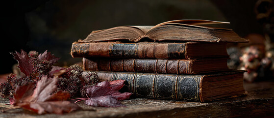 Vintage Leather Bound Books