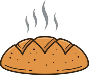 Freshly baked sourdough bread loaf