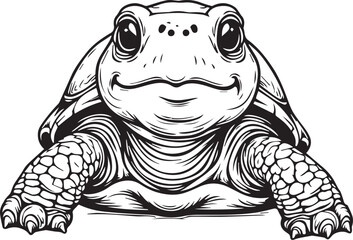 Charming Turtle Illustration: An adorable illustration of a turtle, capturing its unique features in a simple and clean style.