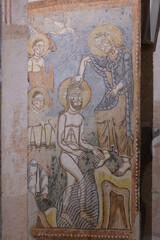 Fresco of the Baptism of Christ by an anonymous artist, 13th century, Lower Church of San Fermo...