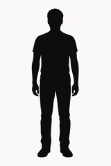 Fototapeta premium Full Body Silhouette of a Man in Casual Clothing