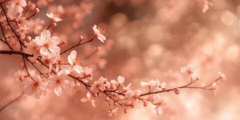 Delicate Blossoms on a Soft Abstract Background - Floral Art Design