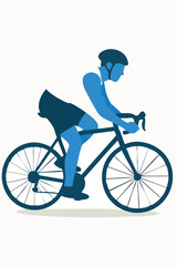 Fototapeta premium Cyclist in Profile on Road Bike