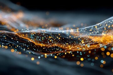 Digital cloud with binary code and glowing network lines on light blue background symbolizing data storage and futuristic technology concept.