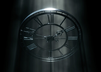 Classic Roman Numeral Tower Clock Frame 3D Render