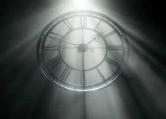 Classic Roman Numeral Tower Clock Frame 3D Render