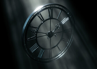 Classic Roman Numeral Tower Clock Frame 3D Render