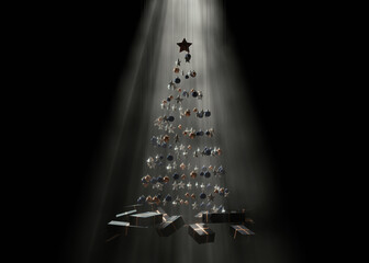 Abstract Spiral Christmas Tree 3D Render