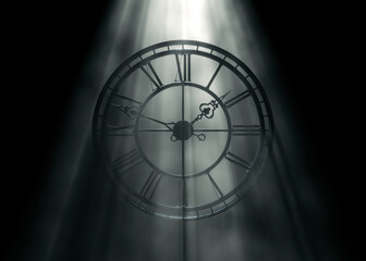 Classic Roman Numeral Tower Clock Frame 3D Render