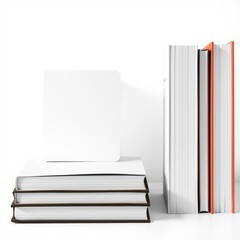 Fototapeta premium Set of hardcover wide square and narrow books isolated on white background book mockup Ultra realistic Photorealistic 