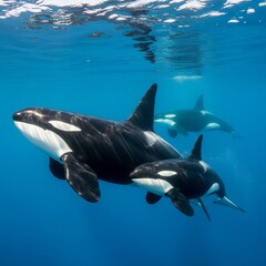 Naklejka premium orca whale in the sea