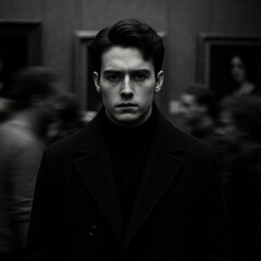 Obraz premium portrait of a young man in black and white