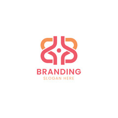 New iconic modern typography BB logo