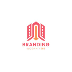 Fototapeta premium Modern residential and commercial real estate logo. 