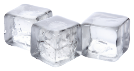 PNG Three ice cubes crystal white