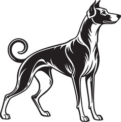 Obraz premium Drever dog vector art silhouette image