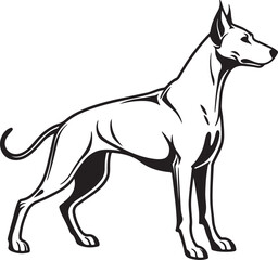 Drever dog vector art silhouette image