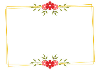 Romantic Flat Red Floral Border for Elegant Wedding Cards, Save the Date Announcements, and RSVP Templates