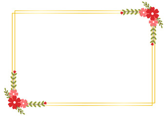 Romantic Flat Red Floral Border for Elegant Wedding Cards, Save the Date Announcements, and RSVP Templates