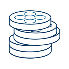 Film reel stack symbolizing cinematic history and creativity for filmmakers, educators, and art lovers