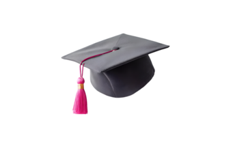 Realistic Mortarboard with Pink Tassel Academic Graduation Cap Ceremony. Ai Generated Images