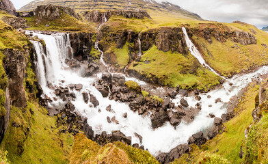 Beautiful Vestdalsfossar in east Iceland